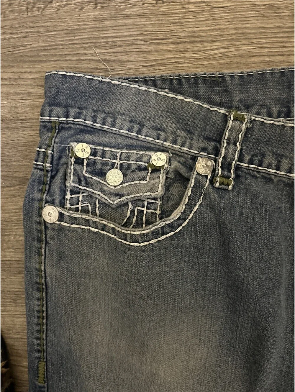 True Religion Ricky Super T Jeans - Size 40 Thick Piping Stitch